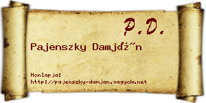 Pajenszky Damján névjegykártya